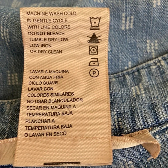 Philosophy Tencel Popover Lace Up Shirt Dress in Raindrop Print - Medium - Picture 6 of 7